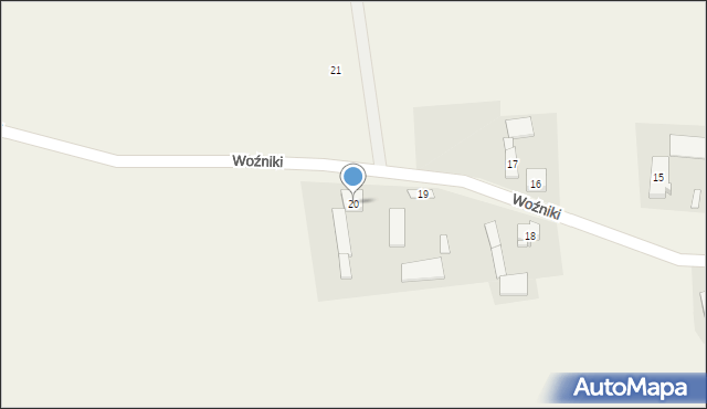 Woźniki, Woźniki, 20, mapa Woźniki