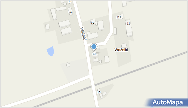 Woźniki, Woźniki, 13, mapa Woźniki