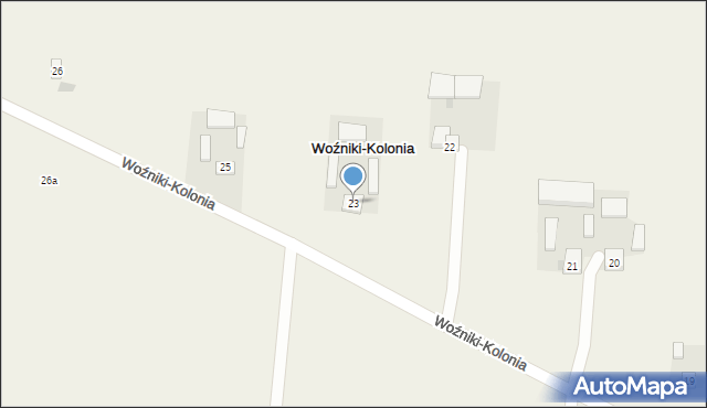 Woźniki-Kolonia, Woźniki-Kolonia, 23, mapa Woźniki-Kolonia