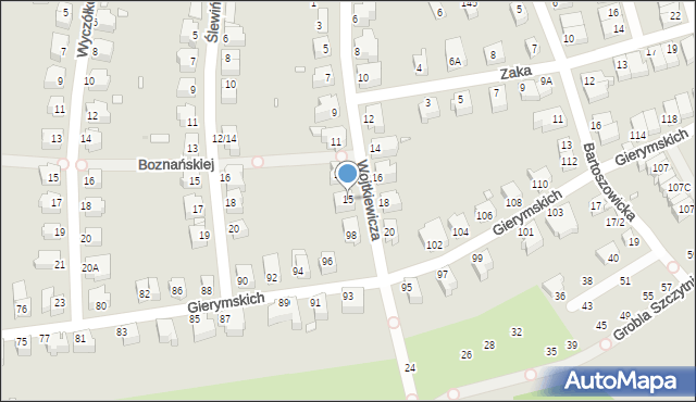Wrocław, Wojtkiewicza Witolda, 15, mapa Wrocławia