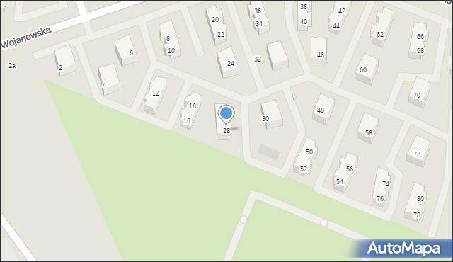 Wrocław, Wojanowska, 28, mapa Wrocławia