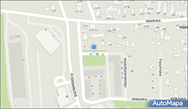 Wrocław, Wołodyjowskiego Michała, 18, mapa Wrocławia