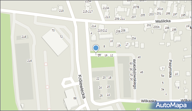 Wrocław, Wołodyjowskiego Michała, 22, mapa Wrocławia