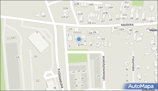 Wrocław, Wołodyjowskiego Michała, 8, mapa Wrocławia