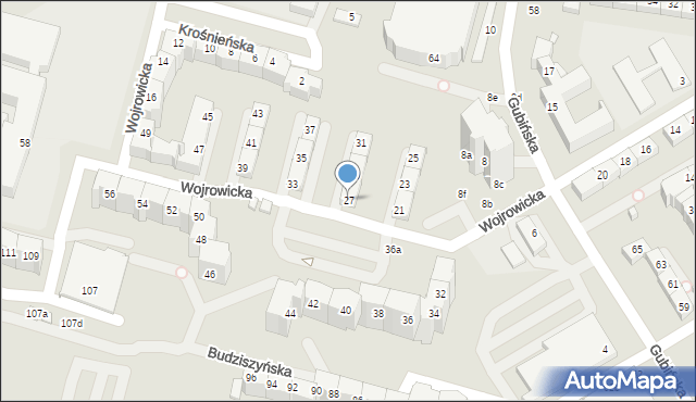 Wrocław, Wojrowicka, 27, mapa Wrocławia