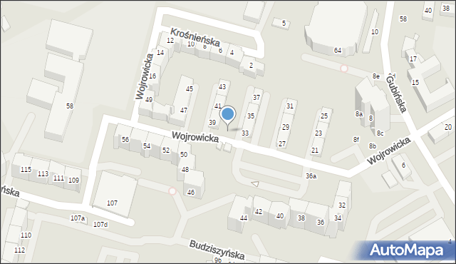 Wrocław, Wojrowicka, 46a, mapa Wrocławia