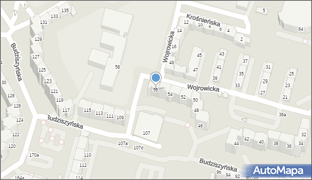 Wrocław, Wojrowicka, 56, mapa Wrocławia