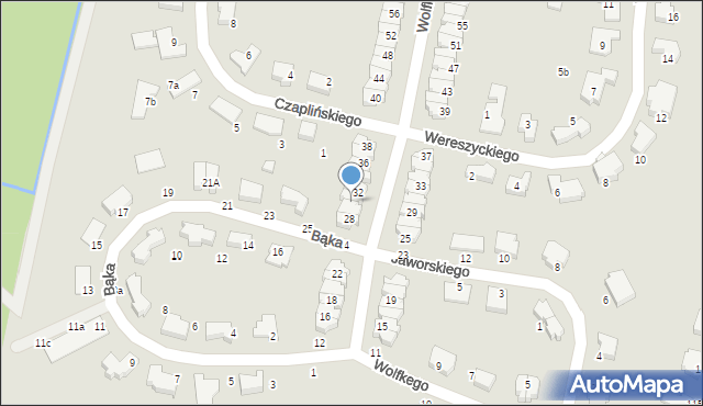 Wrocław, Wolfkego Mieczysława, 30, mapa Wrocławia