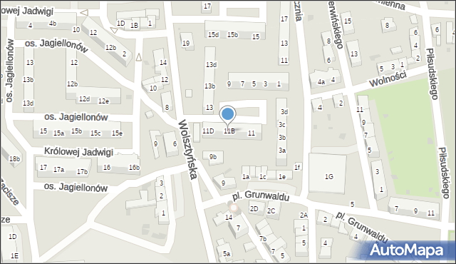Wschowa, Wolsztyńska, 11B, mapa Wschowa