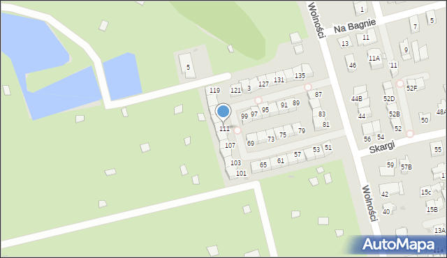 Ząbki, Wolności, 111, mapa Ząbki