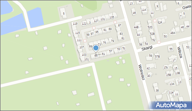 Ząbki, Wolności, 65, mapa Ząbki