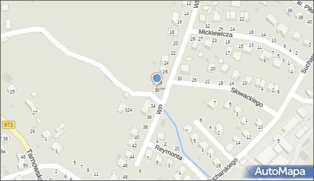 Żabno, Wojska Polskiego, 30, mapa Żabno