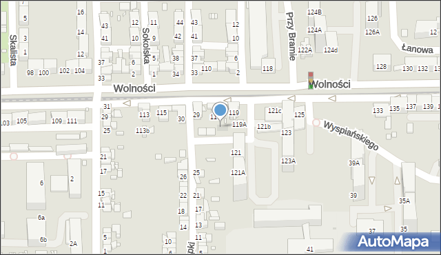 Zabrze, Wolności, 117A, mapa Zabrza