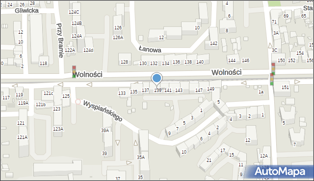 Zabrze, Wolności, 139, mapa Zabrza