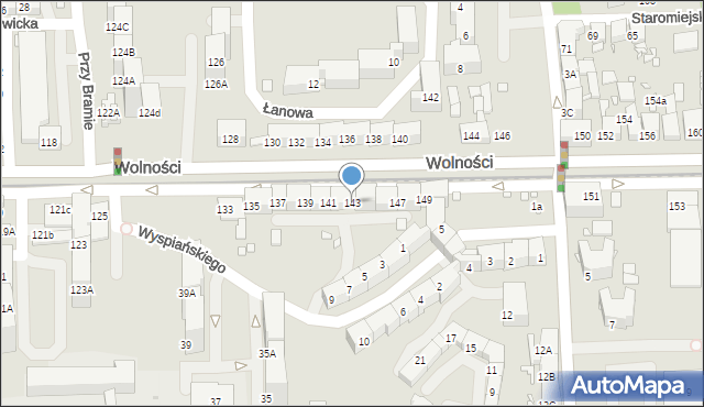 Zabrze, Wolności, 143, mapa Zabrza