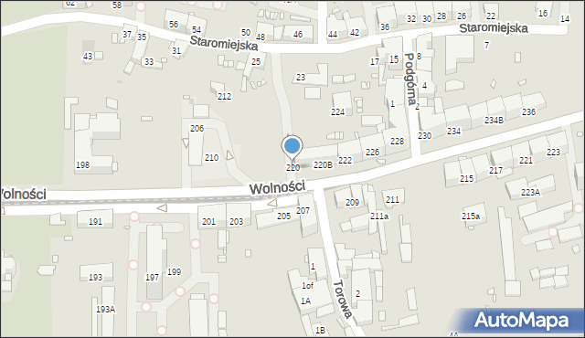 Zabrze, Wolności, 220, mapa Zabrza