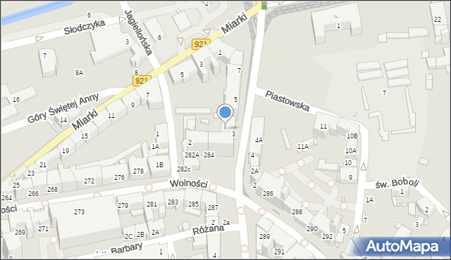 Zabrze, Wolności, 284A, mapa Zabrza