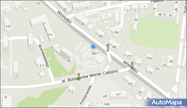 Zabrze, Wolności, 343, mapa Zabrza