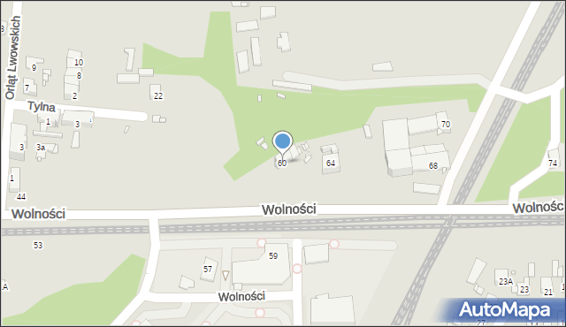 Zabrze, Wolności, 60, mapa Zabrza