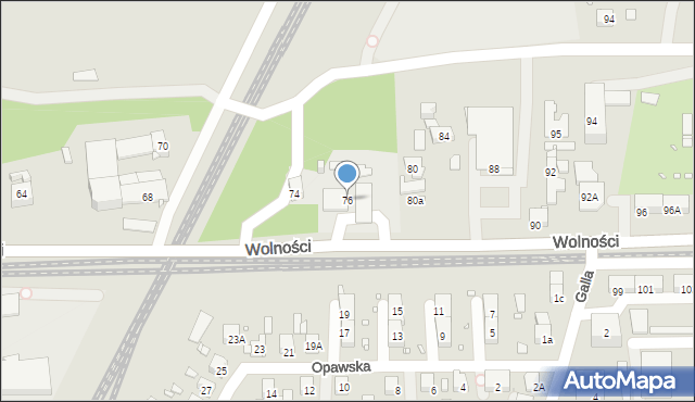 Zabrze, Wolności, 76, mapa Zabrza