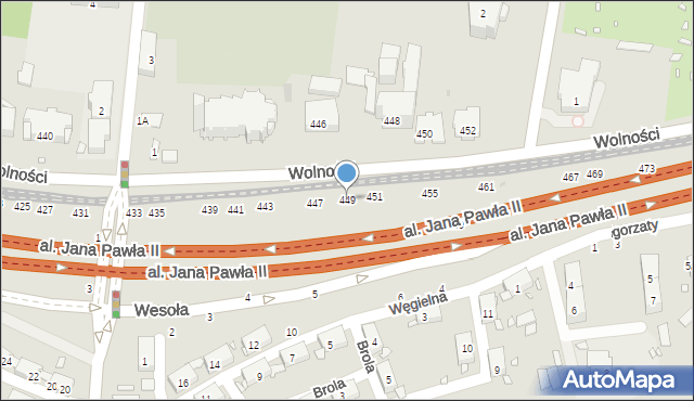 Zabrze, Wolności, 449, mapa Zabrza