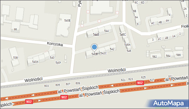 Zabrze, Wolności, 542B, mapa Zabrza