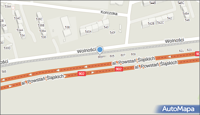 Zabrze, Wolności, 603, mapa Zabrza