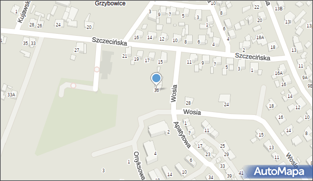 Zabrze, Wosia Michała, ks., 36, mapa Zabrza