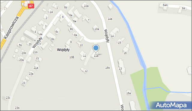 Zakopane, Wojdyły, 11a, mapa Zakopanego