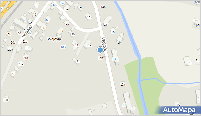 Zakopane, Wojdyły, 16b, mapa Zakopanego