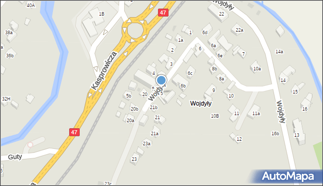 Zakopane, Wojdyły, 5, mapa Zakopanego