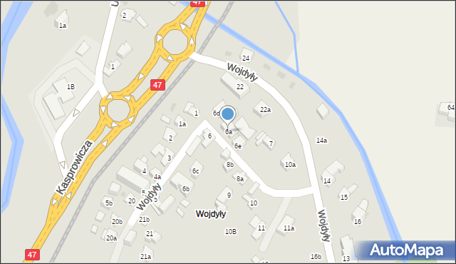 Zakopane, Wojdyły, 6a, mapa Zakopanego