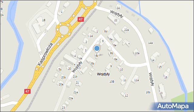 Zakopane, Wojdyły, 6c, mapa Zakopanego