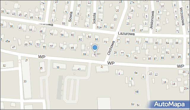 Zamość, Wojska Polskiego, 71, mapa Zamościa