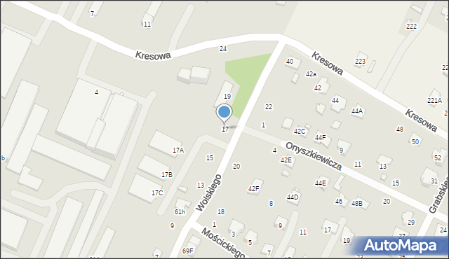 Zamość, Wolskiego Feliksa, 17, mapa Zamościa