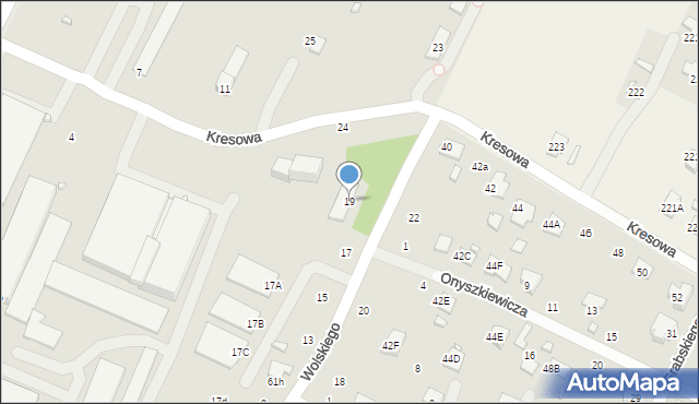 Zamość, Wolskiego Feliksa, 19, mapa Zamościa