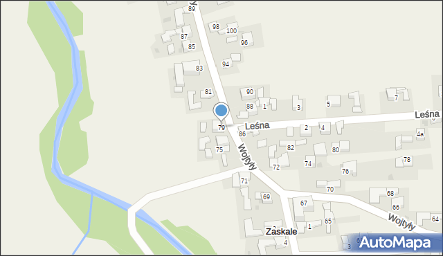 Zaskale, Wojtyły Karola, kard., 79, mapa Zaskale