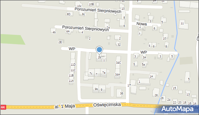 Zator, Wojska Polskiego, 1b, mapa Zator