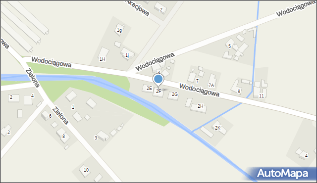 Zawada, Wodociągowa, 2F, mapa Zawada