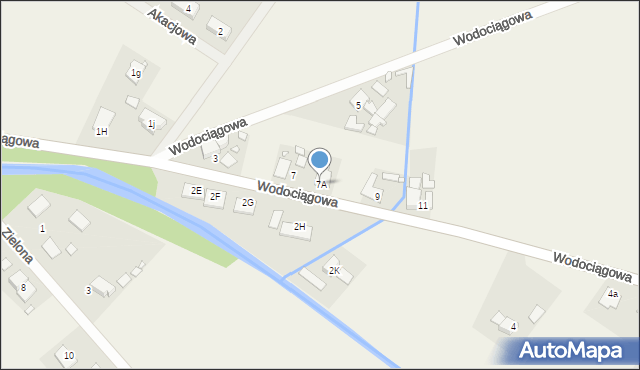 Zawada, Wodociągowa, 7A, mapa Zawada