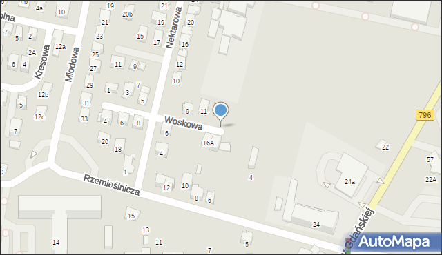 Zawiercie, Woskowa, 18, mapa Zawiercie