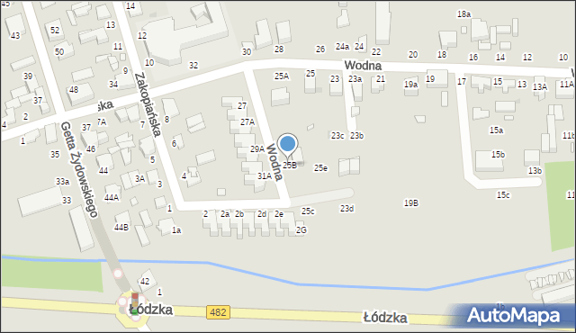 Zduńska Wola, Wodna, 25B, mapa Zduńska Wola
