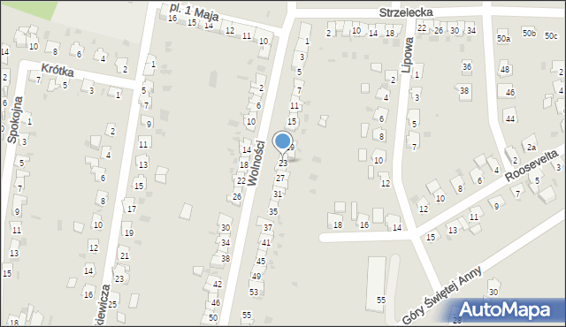 Zdzieszowice, Wolności, 23, mapa Zdzieszowice