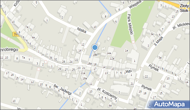 Złoty Stok, Wojska Polskiego, 18b, mapa Złoty Stok