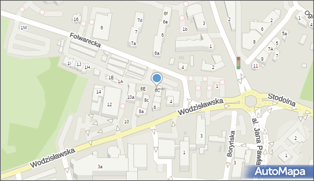 Żory, Wodzisławska, 6C, mapa Żor