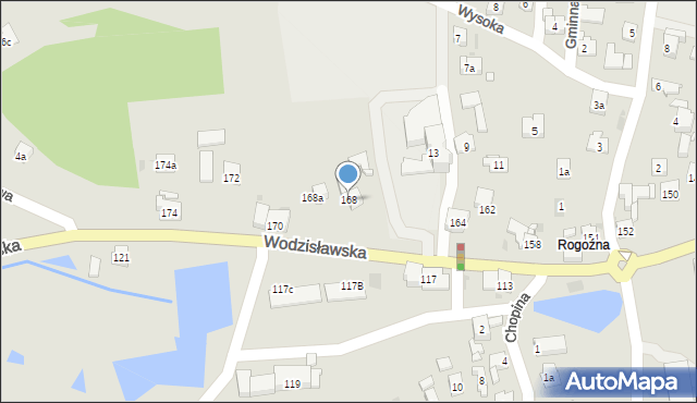 Żory, Wodzisławska, 168, mapa Żor