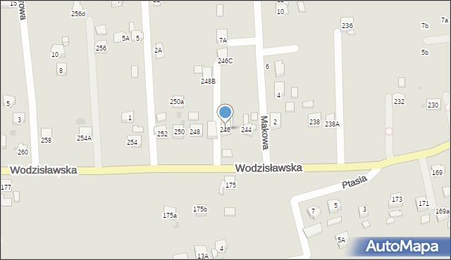 Żory, Wodzisławska, 246, mapa Żor