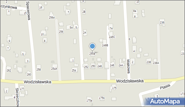 Żory, Wodzisławska, 250a, mapa Żor