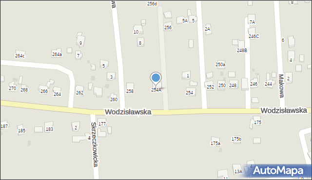 Żory, Wodzisławska, 254A, mapa Żor