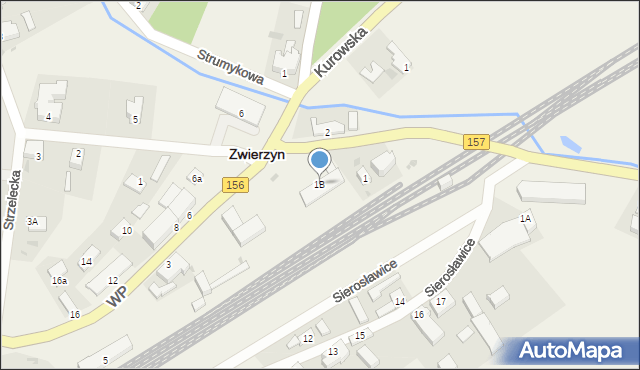 Zwierzyn, Wojska Polskiego, 1B, mapa Zwierzyn